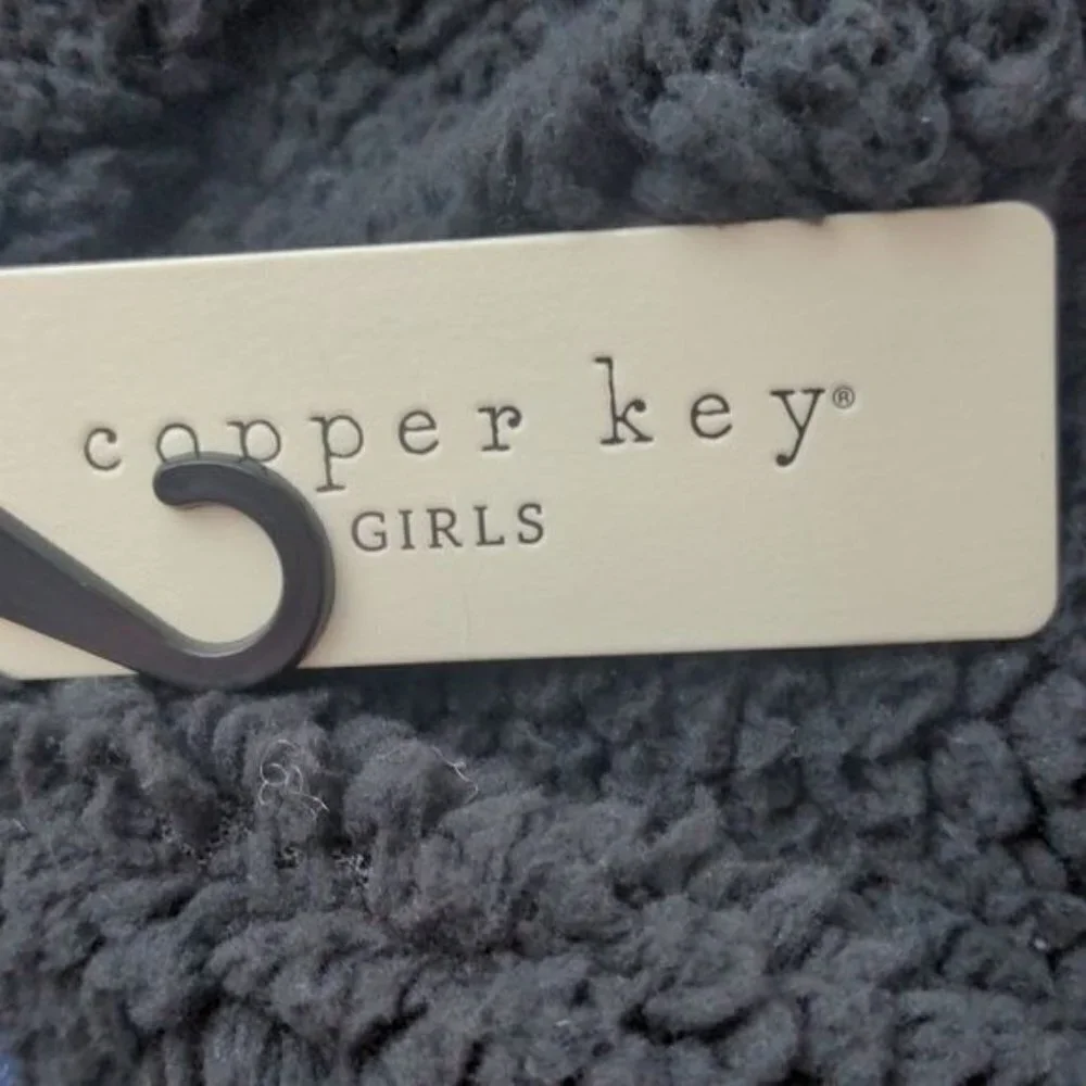 Copper Key Girls Black Faux Fur Winter Beanie Hat